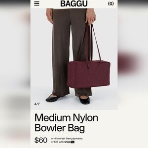 BAGGU Medium Nylon Duffel Bag - (Plum)